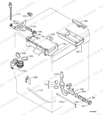 Взрыв-схема стиральной машины Aeg Electrolux L12820 - Схема узла Hydraulic System 272